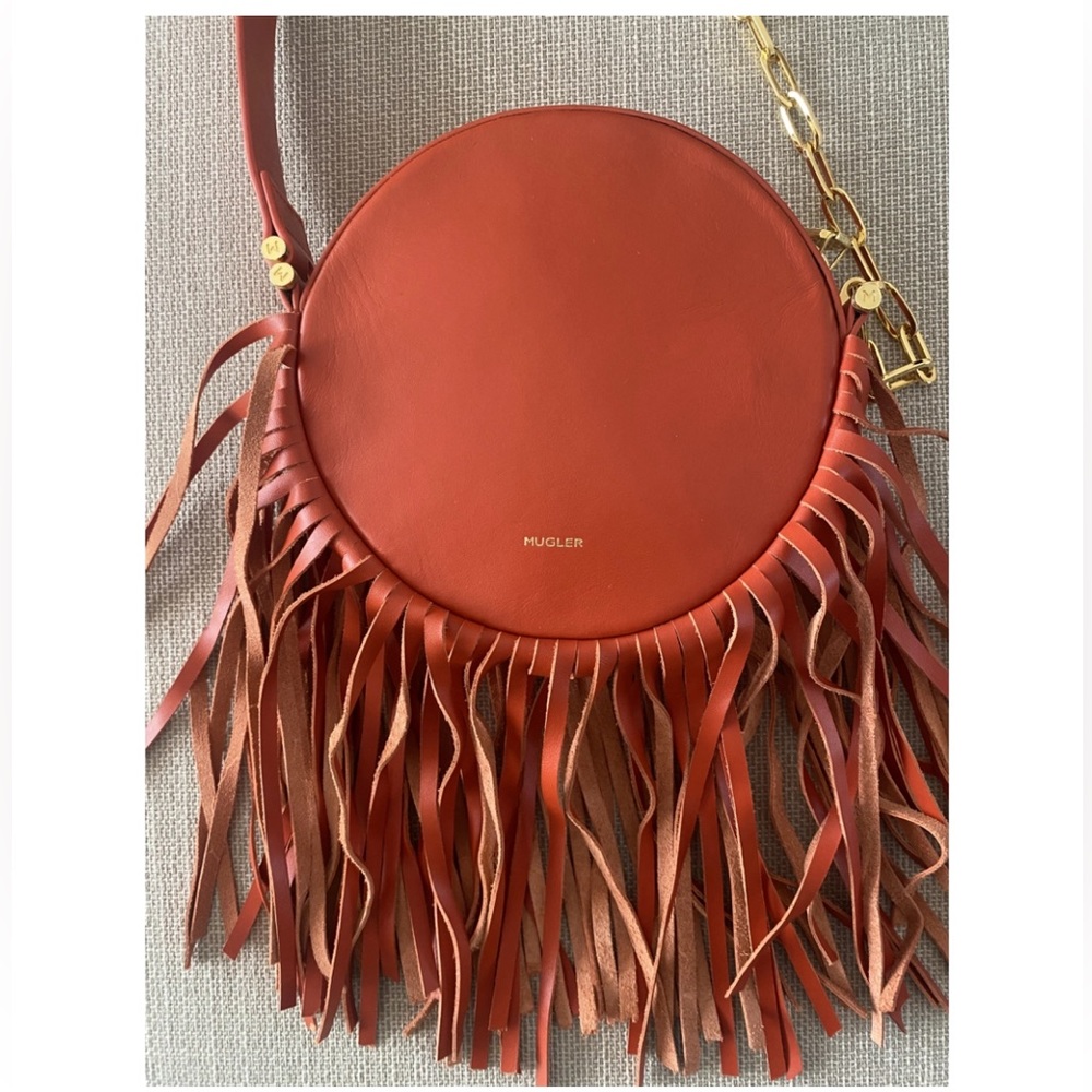 Thierry Mugler Fringe Leather Crossbody
